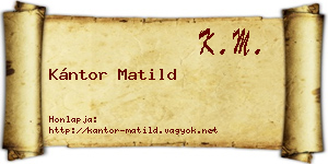 Kántor Matild névjegykártya